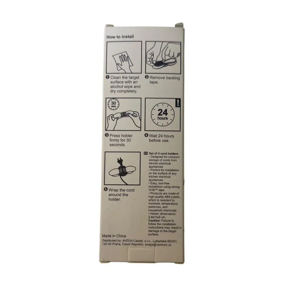 Noorla Set Of 4 Cord Holders For Kitchen Appliances Easy Installation Organizing